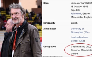 CĐV MU đổi tên tỷ phú Jim Ratcliffe là chủ hữu của MU trên Wikipedia