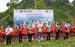 Hoa hậu Lương Thuỳ Linh trở lại Lũng Lìu khánh thành con đường hơn 2 tỷ đồng