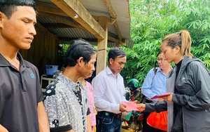 Hoa hậu H’Hen Niê thăm nạn nhân vụ sạt lở ở Nam Trà My