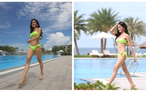 Huyền My rạng rỡ khoe hình thể nóng bỏng với bikini ở Hoa hậu Hòa bình Thế giới 2017