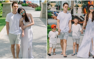 Vợ chồng Đăng Khôi - Thủy Anh 'xì tin' bên hai 'thiên thần nhí'