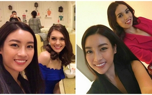 Mỹ Linh rạng ngời, thân thiện khi gặp các thí sinh Hoa hậu Thế giới