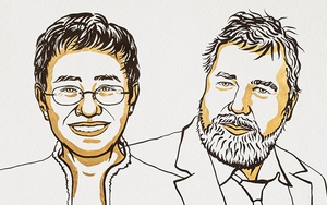 Giải Nobel Hòa bình 2021 được trao cho nhà báo Philippines và Nga