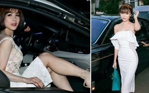 Ngọc Duyên đọ xe cùng Diệp Lâm Anh tại show thời trang của siêu mẫu Vũ Thu Phương