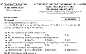 Kỳ thi THPT Quốc gia năm 2018: Đề thi và đáp án môn Hóa học