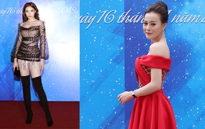 Phương Oanh ‘Quỳnh búp bê’ váy đỏ 'đẹp không góc chết' cùng Hoa hậu Kỳ Duyên chấm thi 'Học sinh thanh lịch'