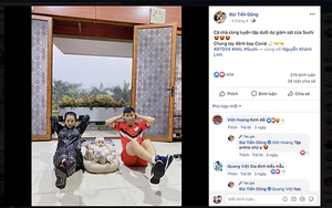 Bùi Tiến Dũng chăm chỉ trải nghiệm cùng vợ con