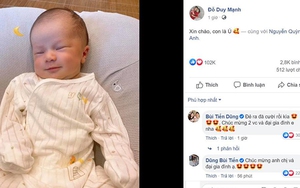 Duy Mạnh khoe con trai, đồng đội tưng bừng chúc mừng