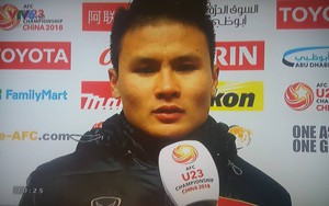 U23 Việt Nam 0-0 U23 Syria: Quang Hải run run, suýt không nói thành lời khi trả lời phỏng vấn