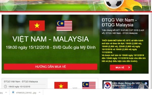 VFF chỉ bán 10.000 vé online trận chung kết Việt Nam vs Malaysia