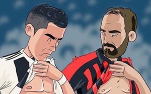 Biếm họa: Ronaldo ‘6 múi’ cho Higuain bụng phệ hít khói