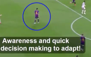 Phát sốt với clip Busquets quái kiệt, như có mắt sau gáy ở trận thắng Liverpool