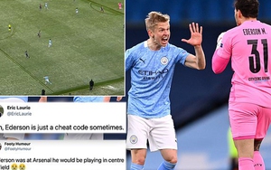 Thủ thành Ederson gây sốt với đường chuyền như 'lừa đảo' giúp Man City ghi bàn
