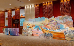 Vừa thưởng thức buffet, vừa trải nghiệm không gian trải nghiệm tương tác tích hợp công nghệ AR khiến thực khách thích thú, rủ nhau kéo tới check-in