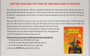 MỜI ĐẶT MUA BÁO THỂ THAO VÀ VĂN HÓA XUÂN KỶ HỢI 2019