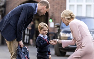 Mẹ ốm, hoàng tử George sợ sệt trong ngày đầu tới trường