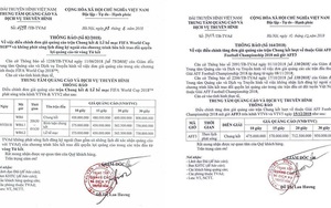 VTV tăng giá quảng cáo trận chung kết lượt về AFF Cup 2018: Gần 1 tỷ đồng trong 30 giây