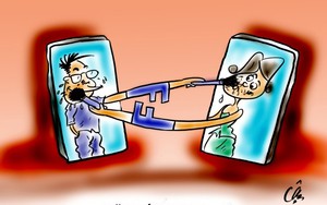 Chùm tranh biếm họa dự thi của họa sĩ Nguyễn Văn Dũng (Cận)