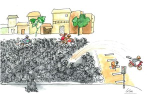 Chùm tranh biếm họa dự thi của họa sĩ Trung Liêm