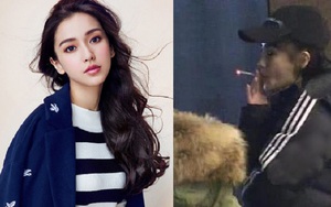 Tay bị thương, Angelababy vẫn phì phèo thuốc lá
