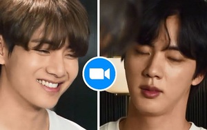 Jin và V BTS đúng chuẩn 2 kiểu người đối lập khi họp Zoom
