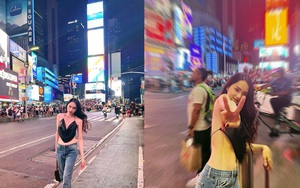 Xôn xao chiếc áo mỏng giúp Hương Giang khoe lưng trần trên phố Mỹ