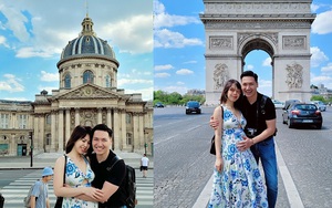 Mạnh Trường tranh thủ đưa vợ bầu vi vu trời Âu