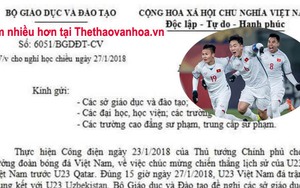 Bộ GD&ĐT đề nghị công an điều tra công văn cho học sinh nghỉ học xem U23 Việt Nam đá Chung kết