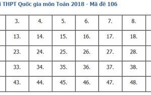 Giải đề thi toán 2018 mã đề 106
