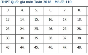 Giải đề thi toán 2018 mã đề 110