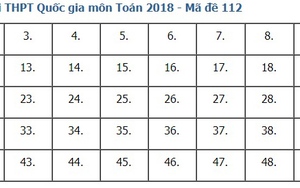 Giải đề thi toán 2018 mã đề 112