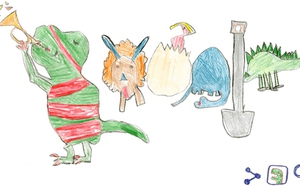 Vượt qua 180 nghìn 'đối thủ', tác phẩm của cô bé 7 tuổi trở thành biểu tượng Google Doodle hôm nay 8/1