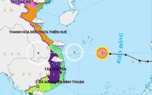 Áp thấp nhiệt đới đi vào đất liền suy yếu thành vùng áp thấp