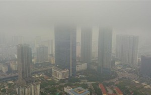 Hình ảnh Hà Nội đặc quánh sương mù bụi bẩn, ô nhiễm không khí báo động