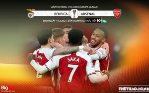Soi kèo Benfica vs Arsenal. Lượt đi vòng 1/16 Europa League