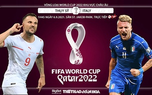 Soi kèo nhà cái Thụy Sỹ vs Ý và nhận định bóng đá vòng loại World Cup 2022 (1h45, 6/9)