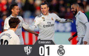 Video clip Huesca 0-1 Real Madrid: Gareth Bale giúp Real trở lại Top 4