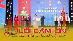 LỜI CẢM ƠN CỦA THÔNG TẤN XÃ VIỆT NAM