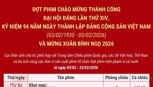 Chiếu miễn phí phim chào mừng thành công Đại hội Đảng lần thứ XIV