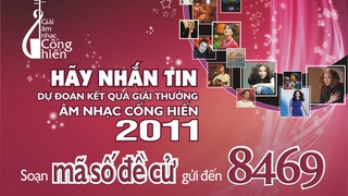 Hướng dẫn nhắn tin dự đoán: GIẢI THƯỞNG ÂM NHẠC CỐNG HIẾN 2011