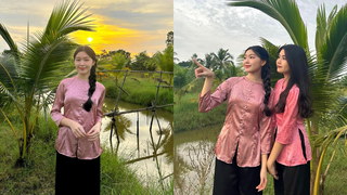 Ái nữ nhà MC Quyền Linh mặc áo bà ba, khoe nhan sắc đẹp không tì vết