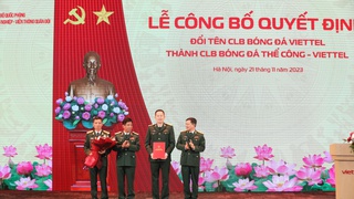 CLB Viettel đổi tên thành Thể Công - Viettel