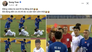 Vợ hậu vệ đội tuyển Việt Nam nổi giận khi chồng bị 'Ronaldo Trung Quốc' đánh nguội