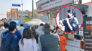 Cô gái Việt bán nước mía tại Hàn vẫn không ngừng gây sốt: Khách đông nghịt, 3 ngày hết bay 1500kg mía