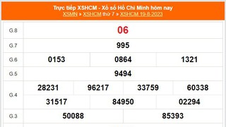 XSHCM 19/8, XSTP, Xổ số Thành phố Hồ Chí Minh ngày 19/8/2023, Kết quả SXHCM hôm nay