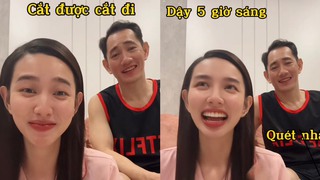 Hoa hậu Thùy Tiên khoe dậy 5h sáng dọn nhà, bị bố 'bóc' ngay trên livestream