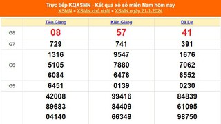 XSMN 21/1, kết quả xổ số miền Nam hôm nay 21/1/2024, KQXSMN ngày 21 tháng 1