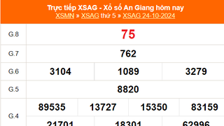 XSAG 24/10 - Kết quả xổ số An Giang hôm nay 24/10/2024 - Trực tiếp XSAG ngày 24 tháng 10