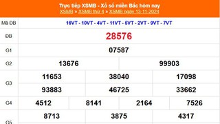 XSMB 13/11 - Kết quả Xổ số miền Bắc hôm nay 13/11/2024 - KQSXMB thứ Tư ngày 13 tháng 11