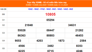 XSMB 17/11 - Kết quả Xổ số miền Bắc hôm nay 17/11/2024 - KQSXMB Chủ nhật ngày 17 tháng 11